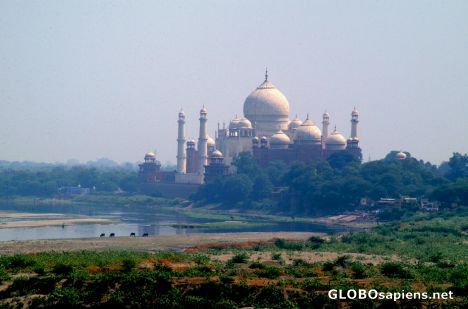 Postcard Agra - view to Taj Mahal